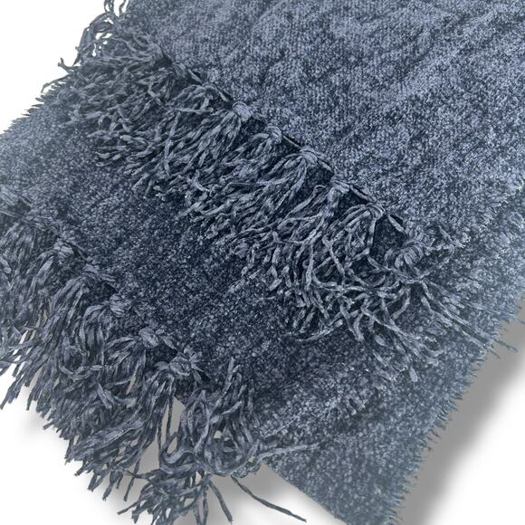 NEW Macy's Style & Co Navy Blue Chenille Winter Scarf Plush Soft Warm Unisex NWT - Picture 8 of 12